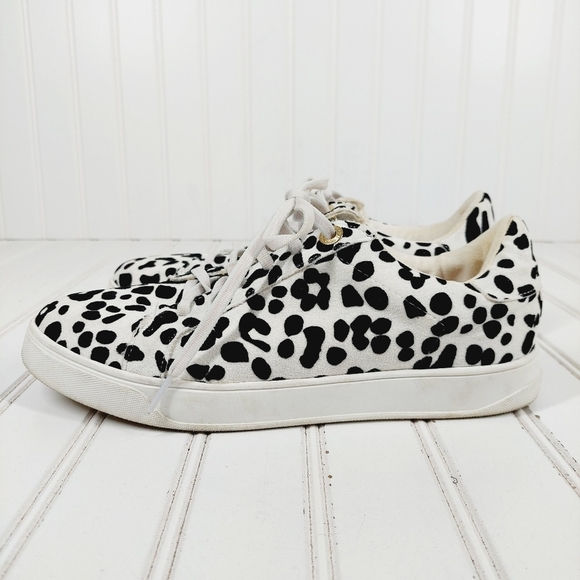 Topshop Shoes - Topshop Women Black White Leopard Print Canvas Sneakers A990